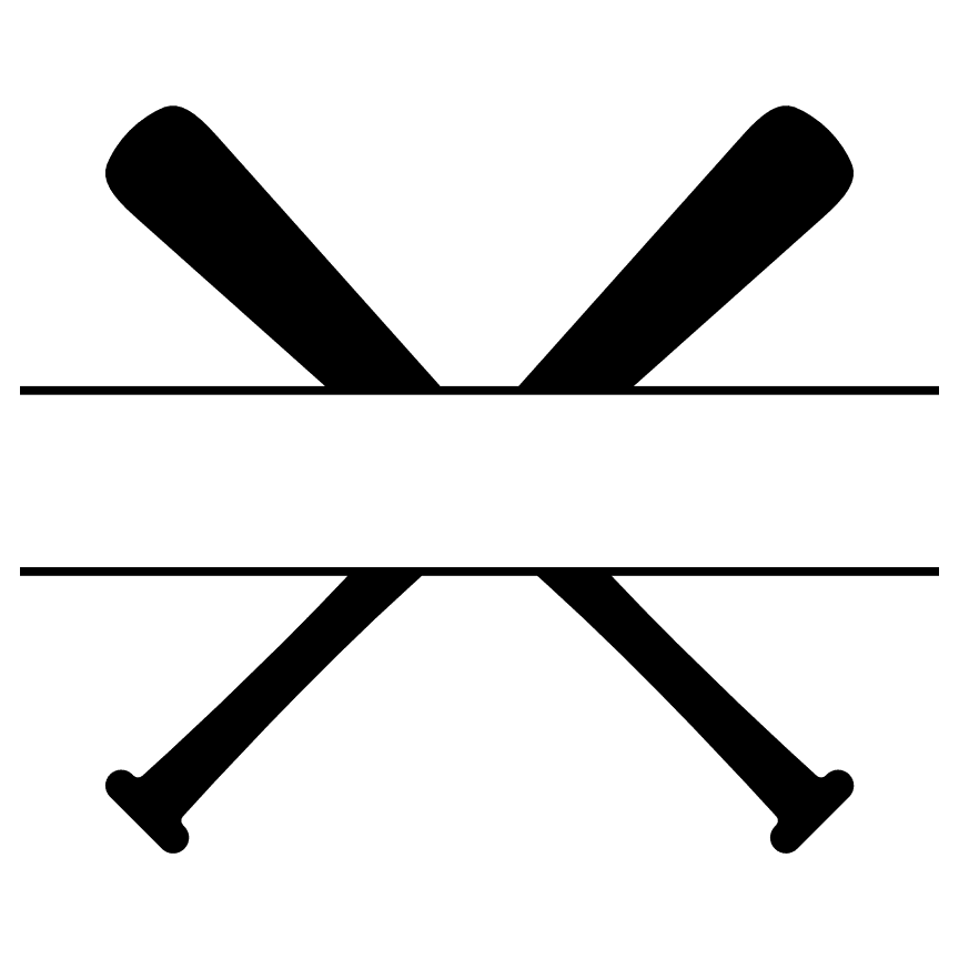 baseball-crossed-bats-split-text-frame-sport-free-svg-file-SvgHeart.Com