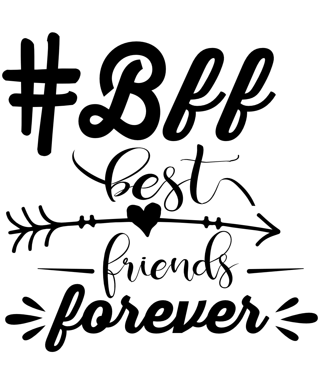 BFF Best Friends Forever, Friendship Day Free Svg File - SVG Heart
