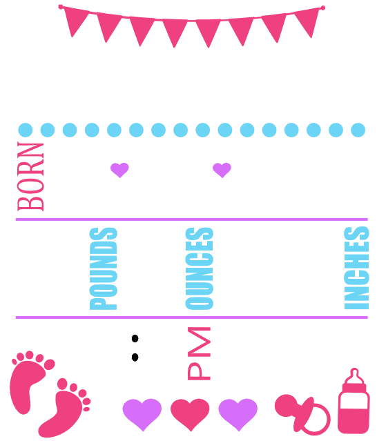 Birth Announcement Free Svg File Svg Heart