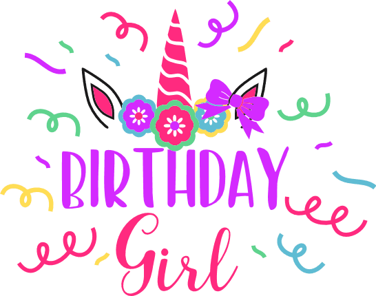 birthday girl, unicorn theme, t-shirt design free svg file - SVG Heart