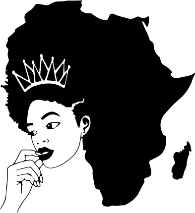 black-girl-queen-afro-in-africa-map-shape-free-svg-file-SvgHeart.Com