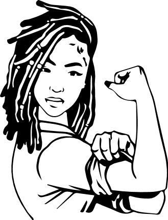 Premium Vector  Girl power empowered women black woman strong