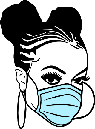 black-girl-with-face-mask-free-svg-file-SvgHeart.Com