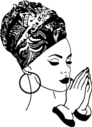 black-lady-praying-free-svg-file-SvgHeart.Com