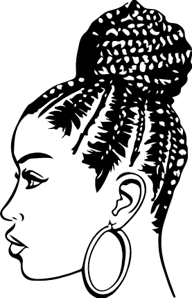 black-woman-with-braid-hair-free-svg-file-SvgHeart.Com