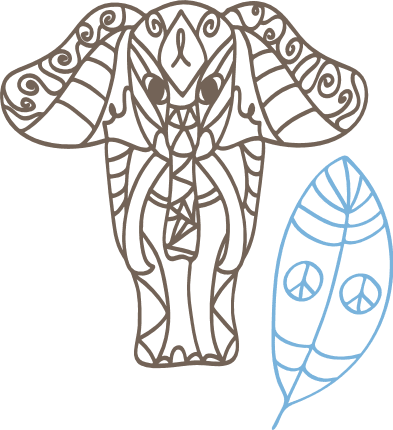 boho-design-mandala-elephant-leaves-free-svg-file-SvgHeart.Com