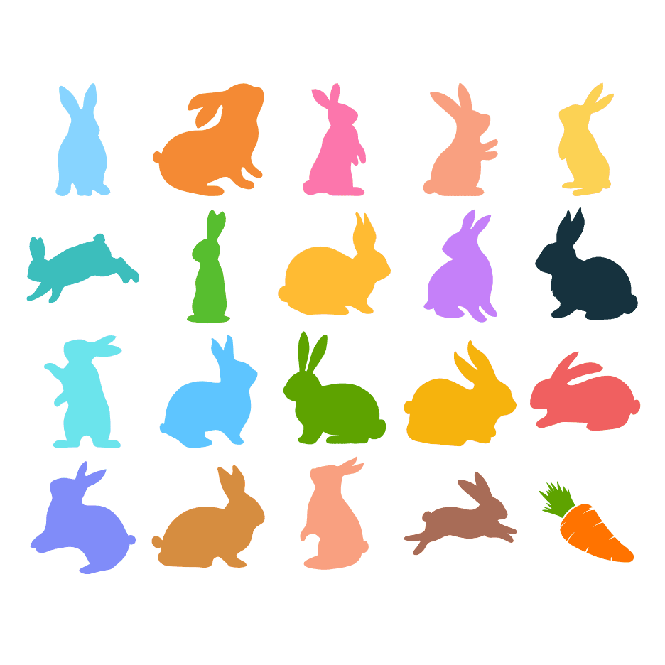 bunnies-silhouette-one-color-easter-free-svg-file-SvgHeart.Com