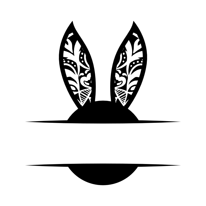 bunny-ears-split-text-frame-zentangle-easter-free-svg-file-SvgHeart.Com