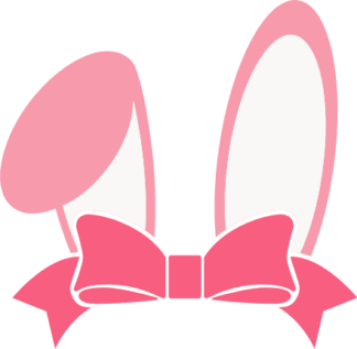 bunny ears with bow, easter free svg file - SVG Heart
