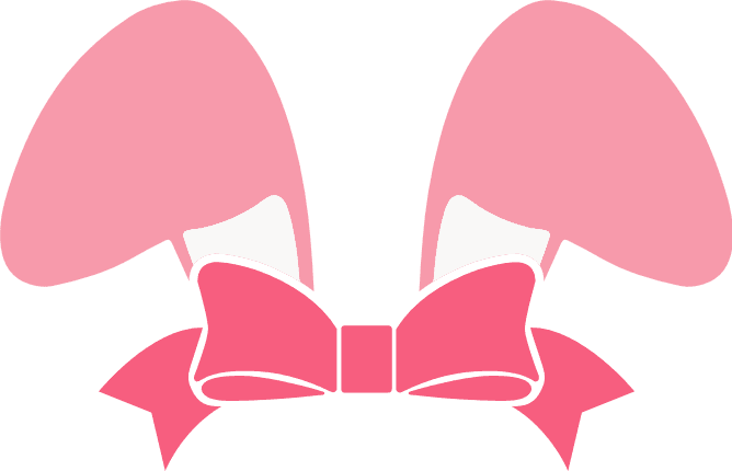 bunny ears with bow, easter free svg file - SVG Heart