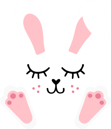 bunny face, feet, easter free svg file - SVG Heart
