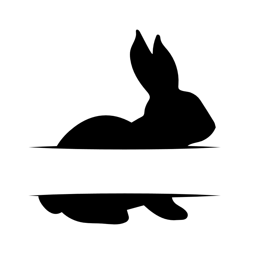 Bunny, Rabbit Split Text Frame, Easter, Farm Free Svg File - SVG Heart