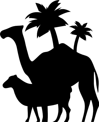 camels-silhouette-desert-trees-animals-free-svg-file-SvgHeart.Com