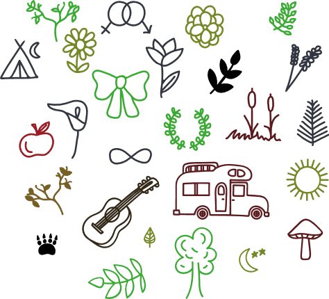 camping-elements-bundle-bus-guitar-leaves-free-svg-file-SvgHeart.Com