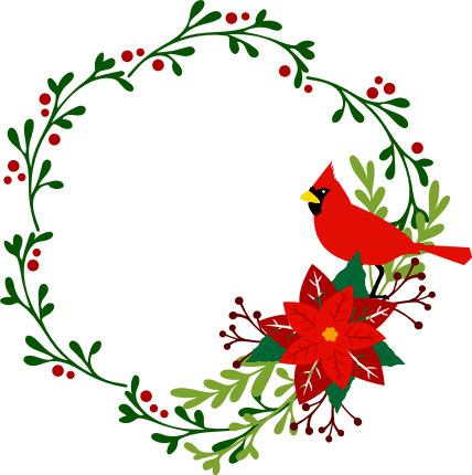 cardinal-wreath-christmas-decoration-free-svg-file-SvgHeart.Com