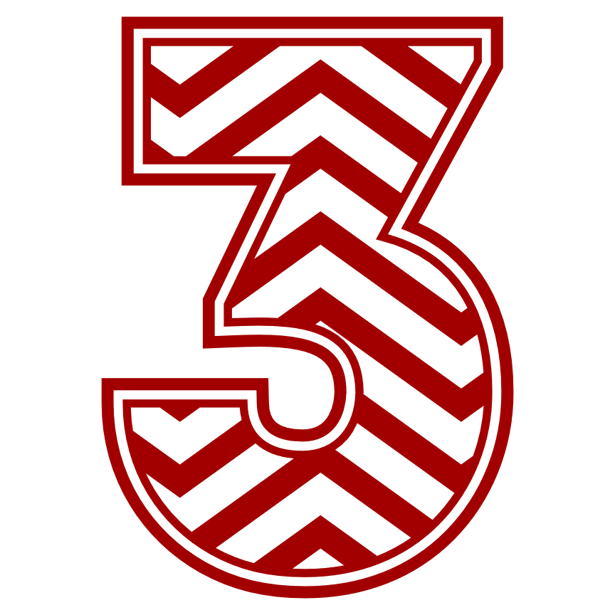 chevron-number-3-striped-free-svg-file-SvgHeart.Com