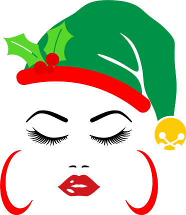 christmas-girl-with-elf-hat-and-earrings-holiday-free-svg-file-SvgHeart.Com