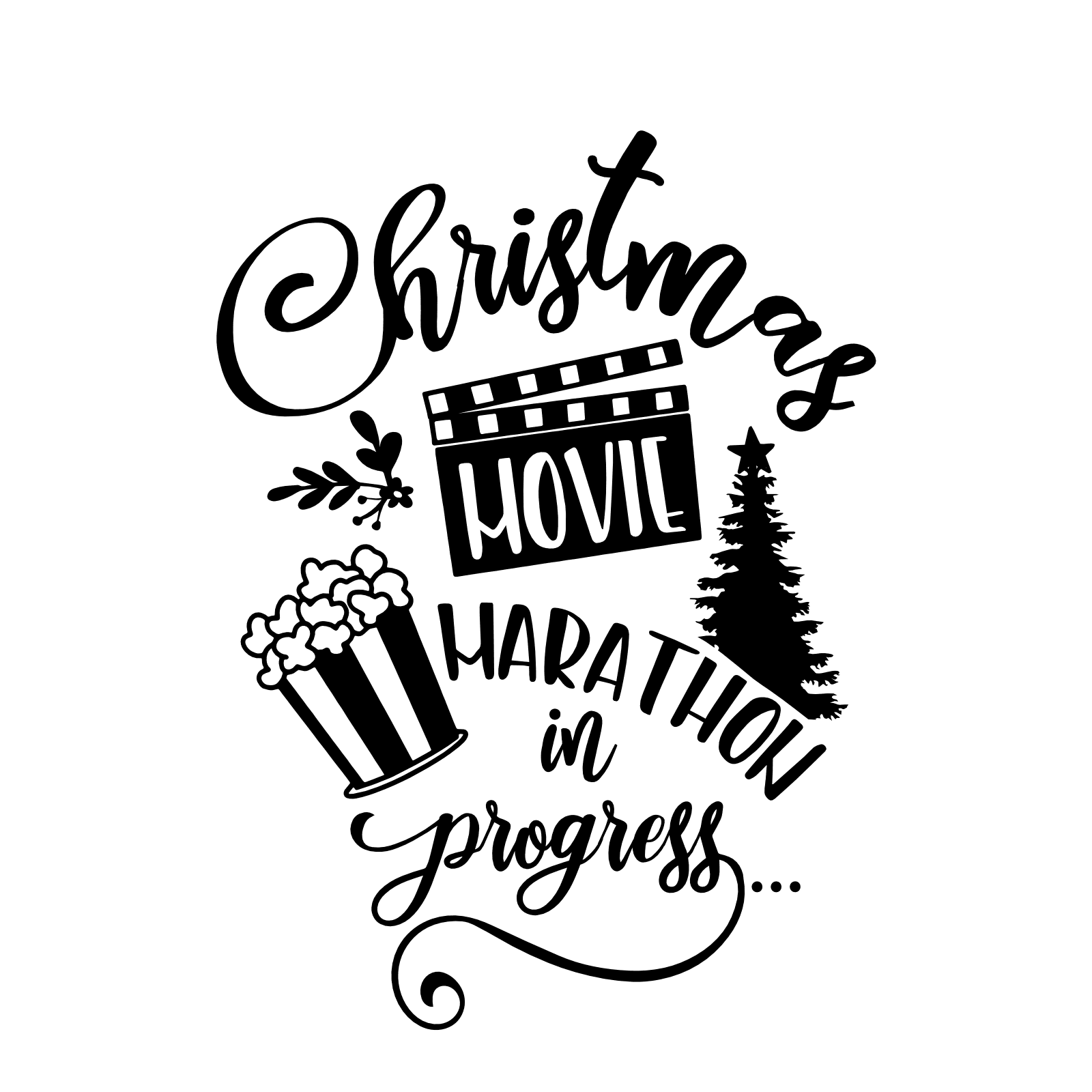 christmas movie marathon in progress, holiday free svg file SVG Heart