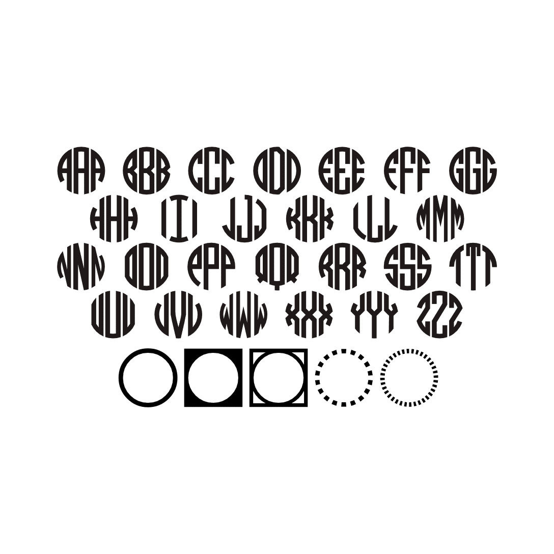 4 Letter Circle Monogram Cutting File SVG DXF EPS