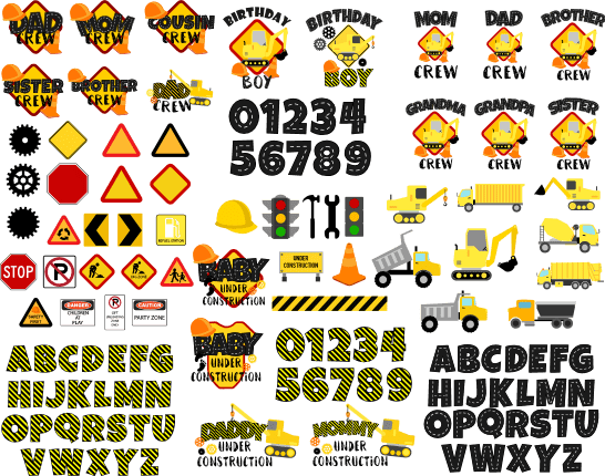 construction-bundle-road-sign-alphabet-vehicles-free-svg-file-SvgHeart.Com