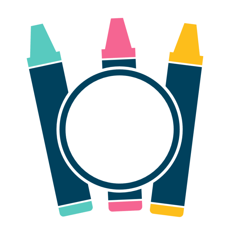 Crayons Monogram frame, Student, school Free Svg File SVG Heart