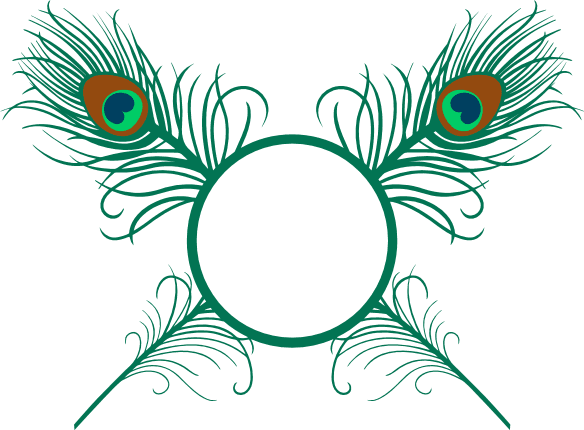 crossed-peacock-feathers-monogram-frame-decorative-free-svg-file-SvgHeart.Com