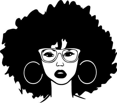 curly-hair-girl-with-glasses-and-earrings-black-woman-free-svg-file-SvgHeart.Com