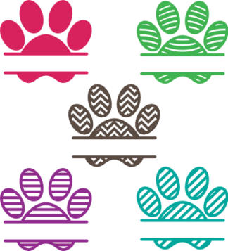 decorated-dog-paws-split-text-frame-bundle-pet-free-svg-file-SvgHeart.Com