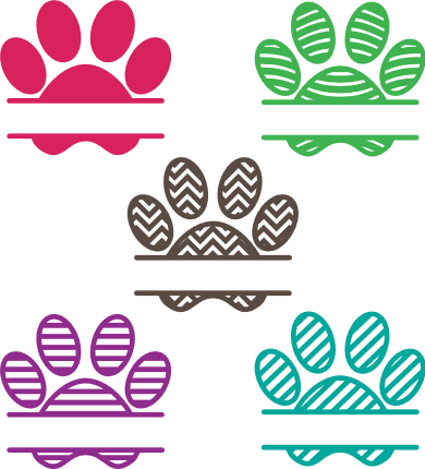 decorated-dog-paws-split-text-frame-bundle-pet-free-svg-file-SvgHeart.Com