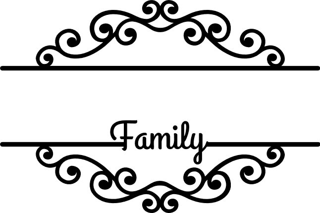 decorative-split-text-frame-custom-family-name-free-svg-file-SvgHeart.Com