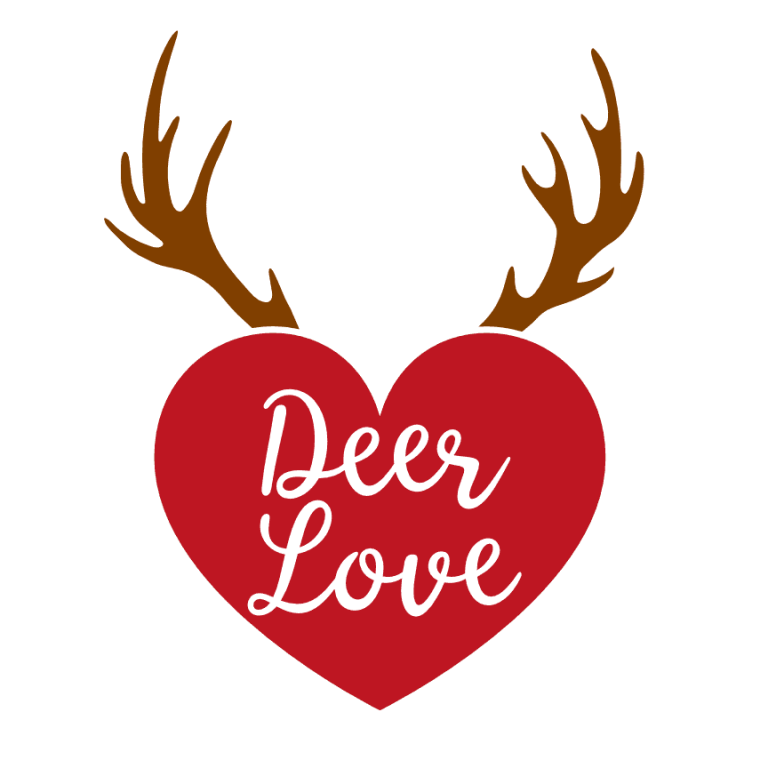 Deer Love Antlers, Valentine's Day Free Svg File SVG Heart