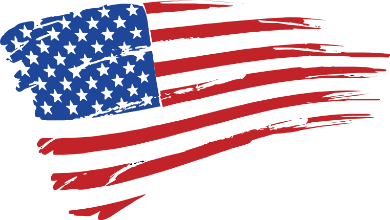 5 Distressed USA Flag PNG Bundle, American Flag Bundle