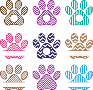 dog-paw-print-monogram-frame-bundle-pet-lover-free-svg-file-SvgHeart.Com