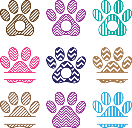 dog-paw-print-monogram-frame-bundle-pet-lover-free-svg-file-SvgHeart.Com