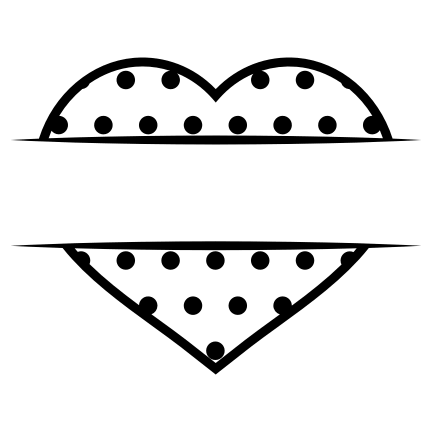 dotted-split-heart-text-frame-decoration-free-svg-file-SvgHeart.Com