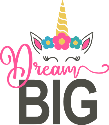 dream-big-floral-unicorn-head-fantasy-animal-motivational-free-svg-file-SvgHeart.Com