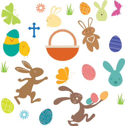 easter-elements-bundle-bunnies-basket-rabbits-eggs-free-svg-file-SvgHeart.Com