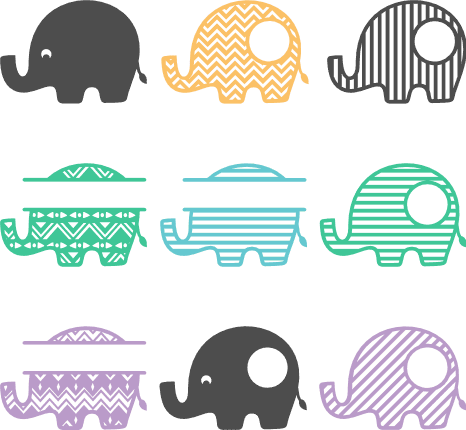 elephants-monogram-frame-bundle-animal-decorative-free-svg-file-SvgHeart.Com