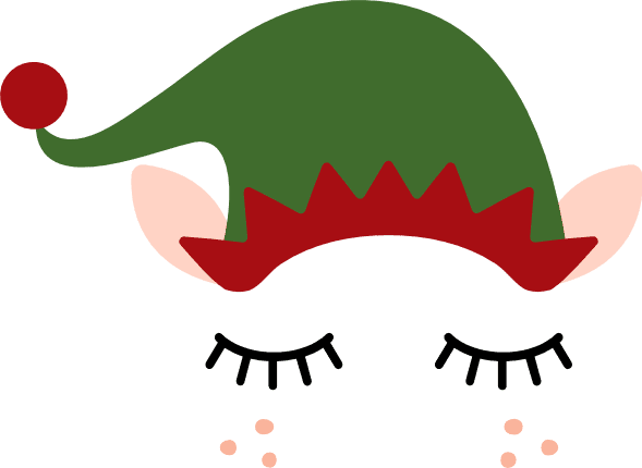 elf-face-with-lashes-christmas-free-svg-file-SvgHeart.Com