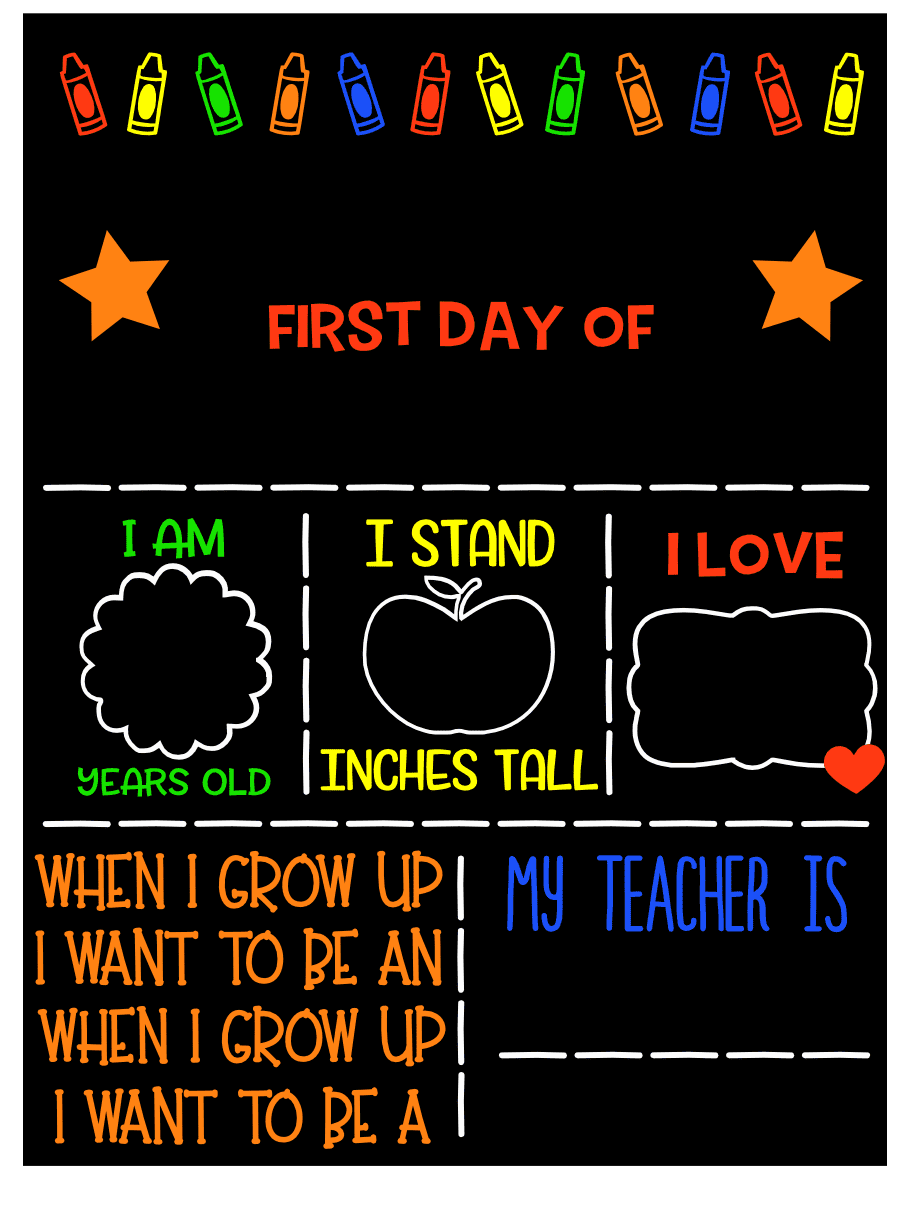 First Day Of School, School, Chalk Board - free svg file for members - SVG  Heart