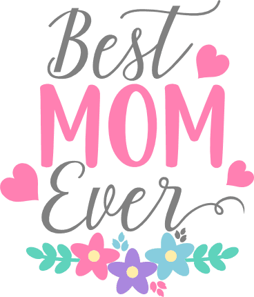 floral best mom ever, mother's day free svg file - SVG Heart