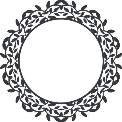 Rose flowers circle monogram frame, decorative - free svg file for members  - SVG Heart