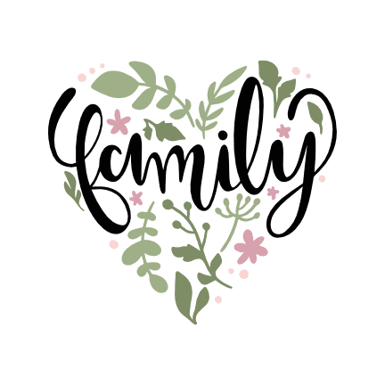 floral Family Heart Shape, sign Free Svg File - SVG Heart