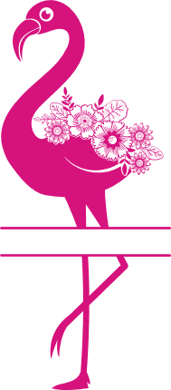 floral-flamingo-split-text-frame-flowers-summer-free-svg-file-SvgHeart.Com