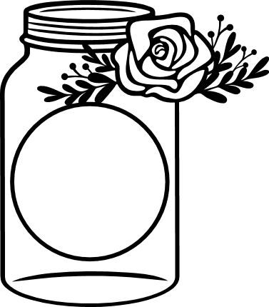 floral-mason-jar-monogram-frame-decorative-free-svg-file-SvgHeart.Com