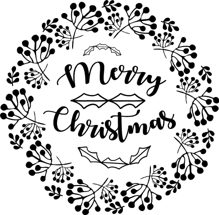 floral-merry-christmas-circle-holiday-free-svg-file-SvgHeart.Com