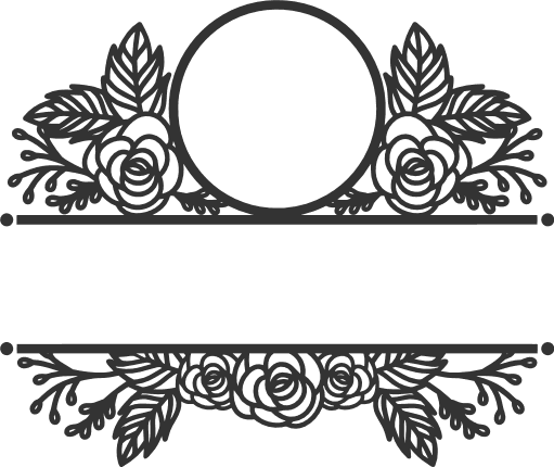 floral-split-monogram-frame-decoration-free-svg-file-SvgHeart.Com