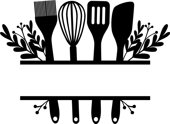 floral-spoons-split-text-frame-baking-cooking-free-svg-file-SvgHeart.Com