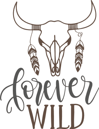 forever-wild-cow-skull-boho-design-free-svg-file-SvgHeart.Com