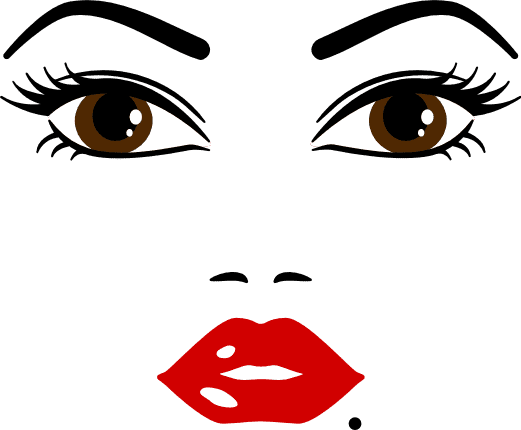 girl face eyebrows eyes lips free svg file for members SVG